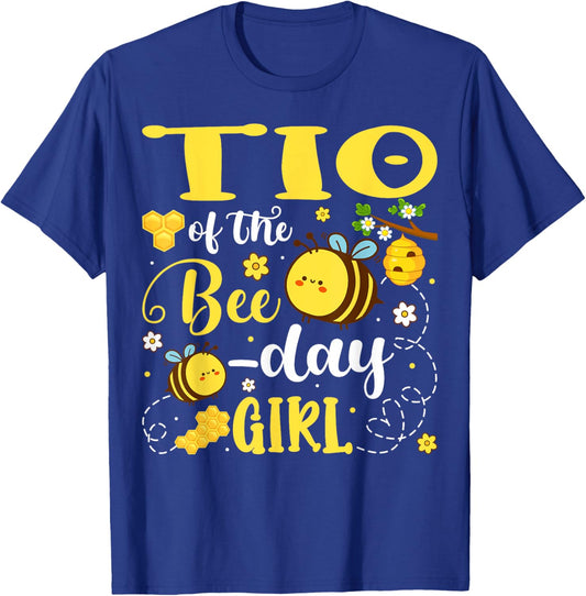 Tio of The Bee-Day Girl Birthday Party Matching Family T-Shirt - T-Shirt | Royal