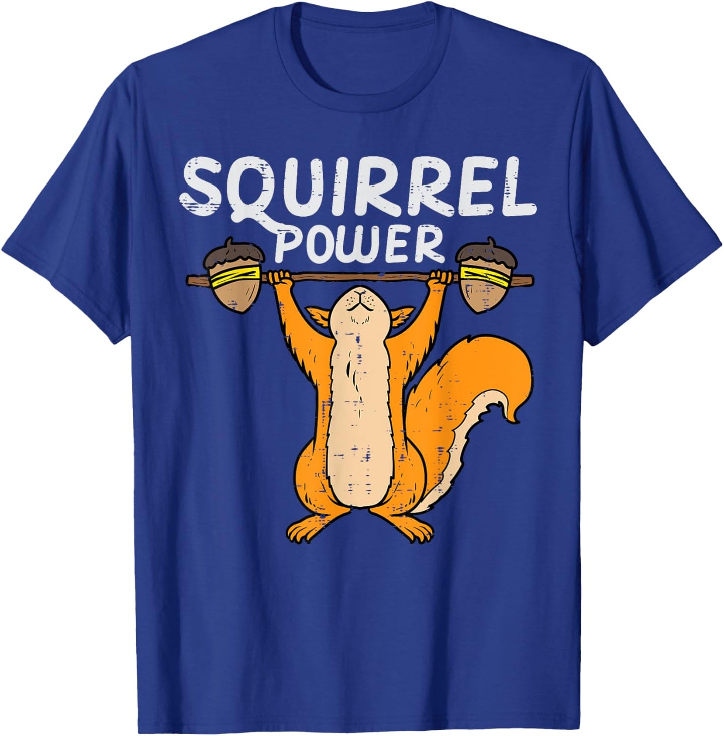 Squirrel Power Weightlifting Cute Workout Gym Men Women Kids T-Shirt - T-Shirt | Royal