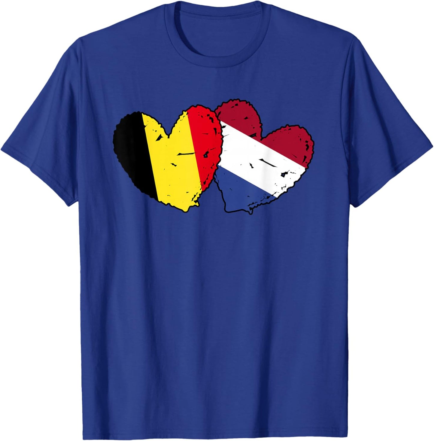 Belgium Netherlands Hearts Flag Belgian Dutch Friendship T-Shirt - T-Shirt | Royal