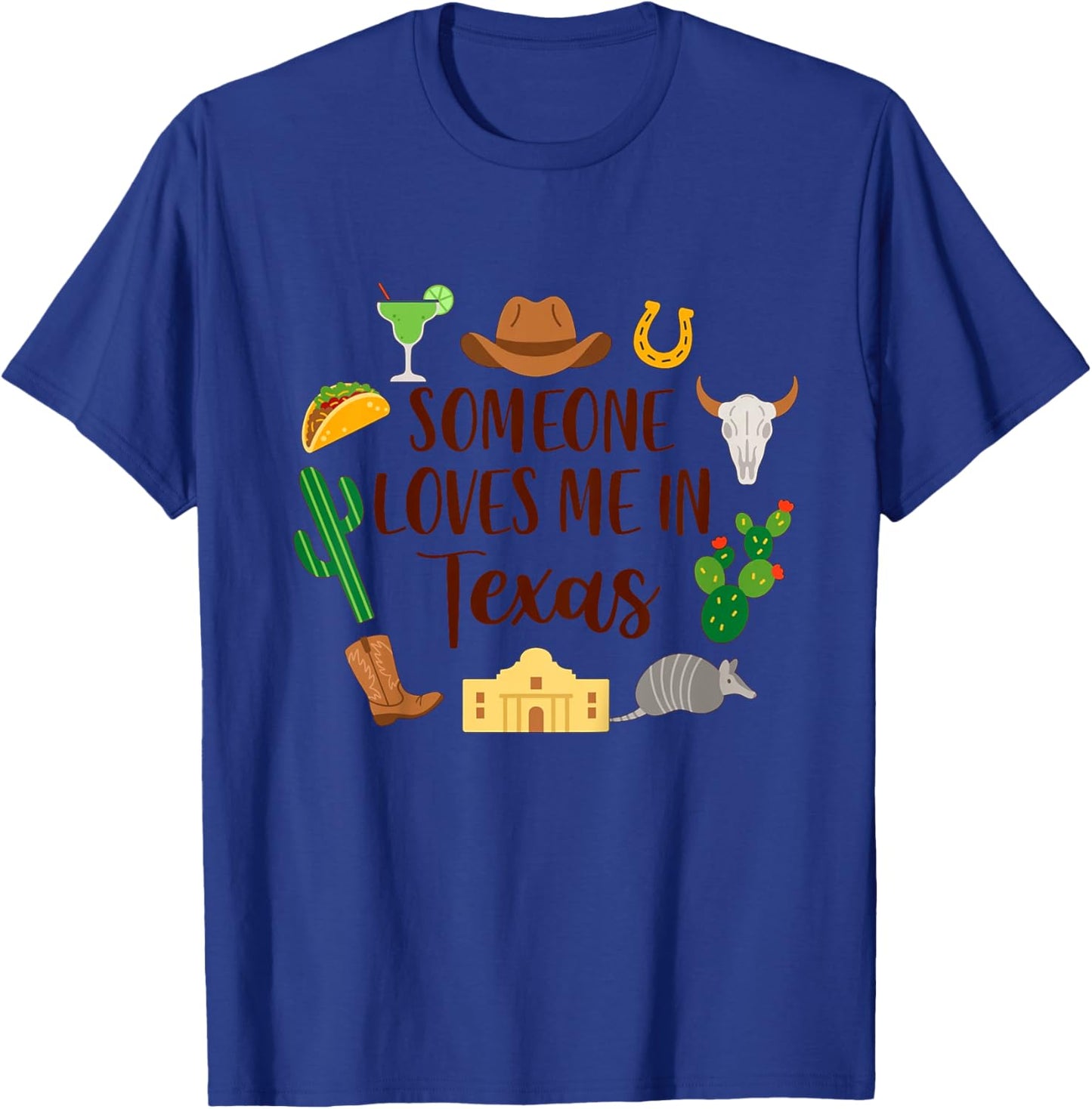 Kids Texas Baby Texas Traveling Trip Someone Loves Me In Texas T-Shirt - T-Shirt | Royal