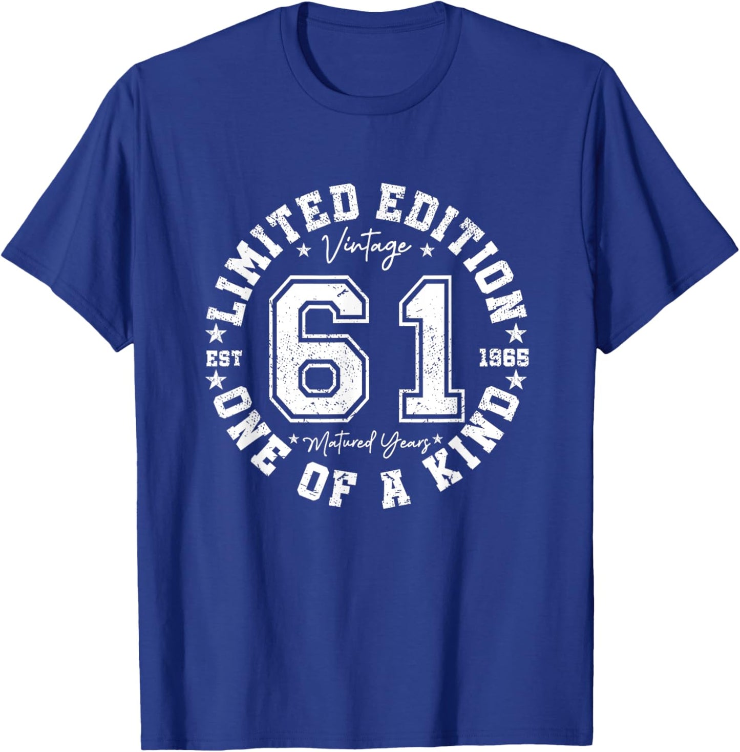 61 Year Old Gifts Vintage 1965 Limited Edition 61st Birthday T-Shirt - T-Shirt | Royal