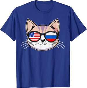 Dual Heritage Mixed Country USA Russia American Russian T-Shirt - T-Shirt | Royal