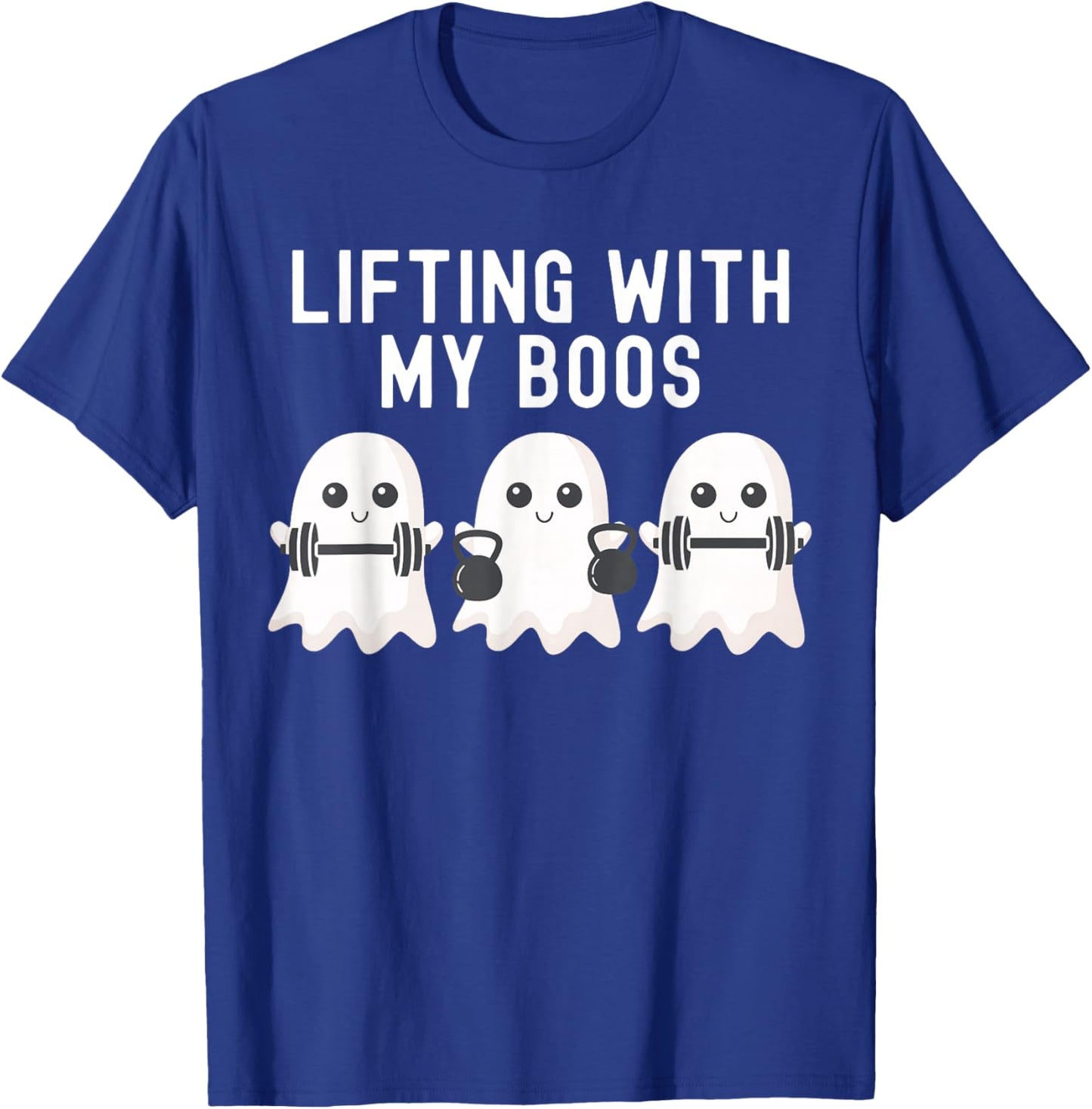 Lifting With My Boos Ghost Halloween Gym Workout Fitness T-Shirt - T-Shirt | Royal