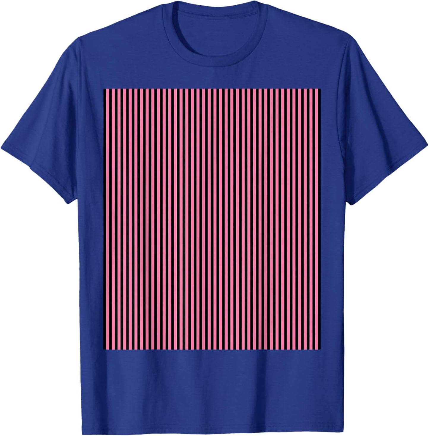 Black & Pink, Striped Design Pattern T-Shirt - T-Shirt | Royal