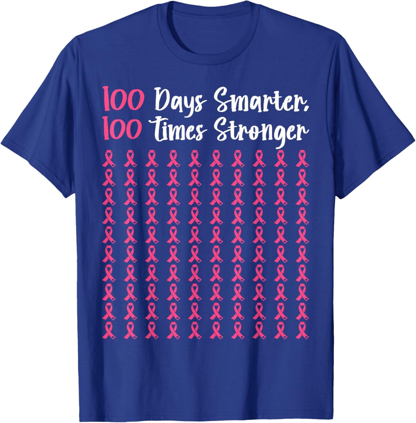 Breast Cancer 100 Days of School Teachers Men Women Kids T-Shirt - T-Shirt | Royal