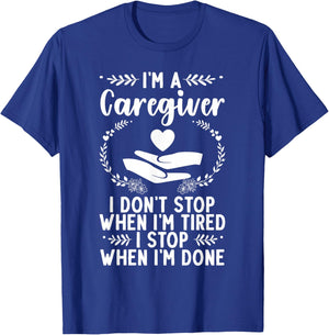 Funny Caregiver Art Men Girls Caregiving Caregiver T-Shirt - T-Shirt | Royal