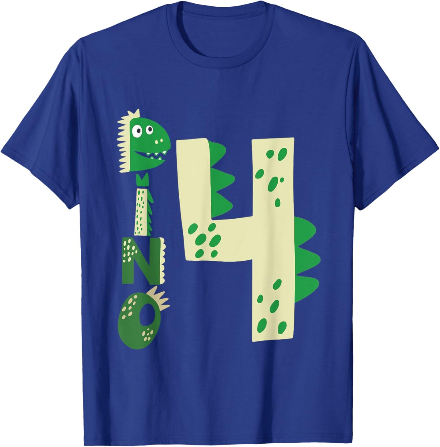 Dino Four Birthday Dinosaur 4th Birthday Boy Girl T-Shirt - T-Shirt | Royal