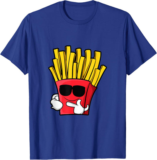 Funny French Fries Hipster Style Fast Food Lover Gifts T-Shirt - T-Shirt | Royal