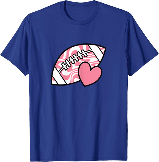 Pink Football Cute American Football Lover Women Girls T-Shirt - T-Shirt | Royal