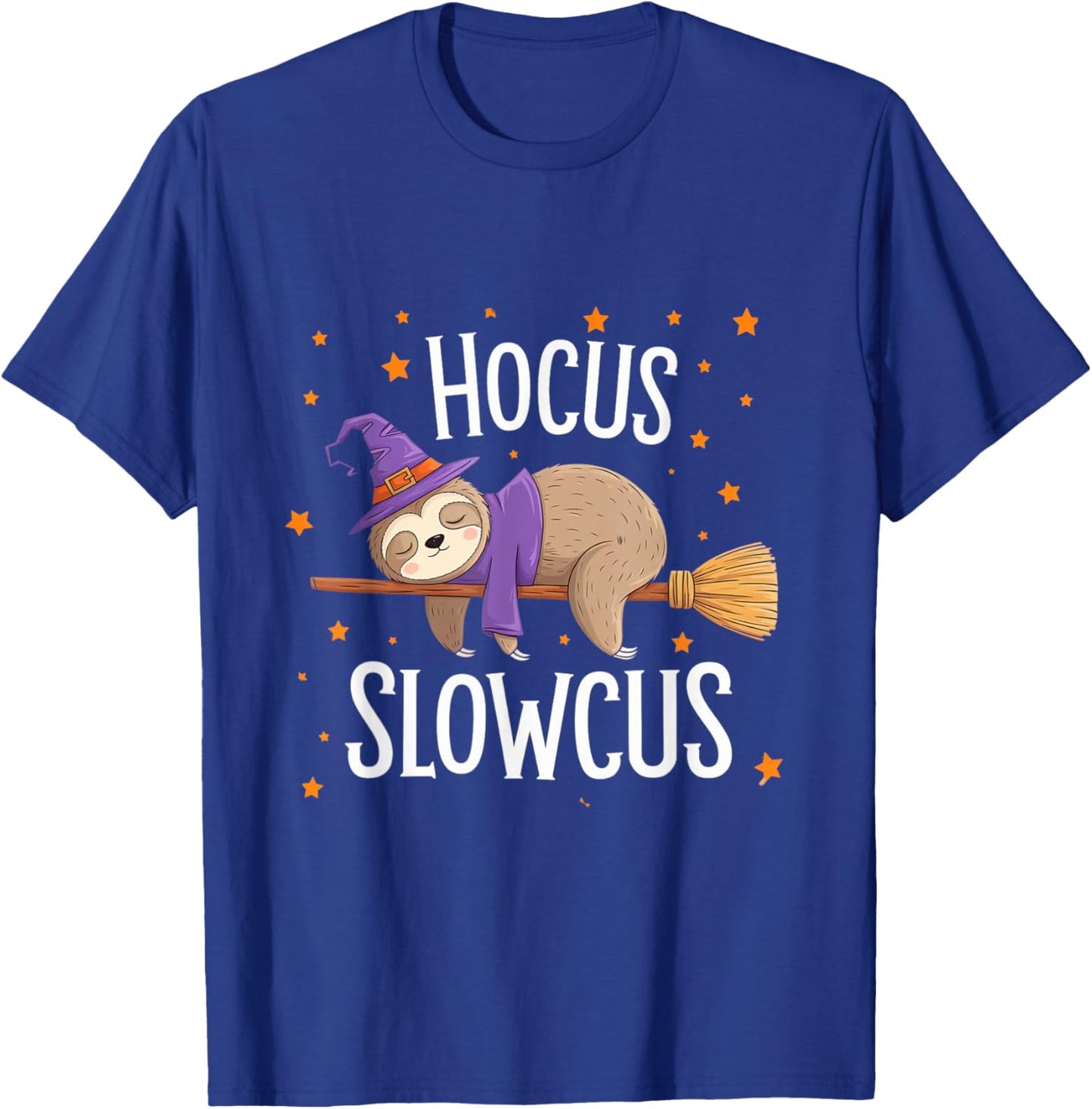 Hocus Slowcus Cute Funny Sloth Halloween 2024 T-Shirt - T-Shirt | Royal