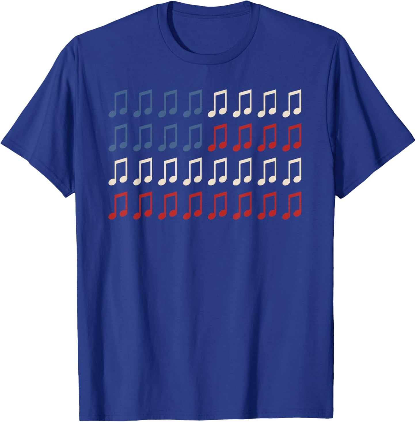 Patriotic Music Notes American Flag Funny Music 4th Of July T-Shirt - T-Shirt | Royal