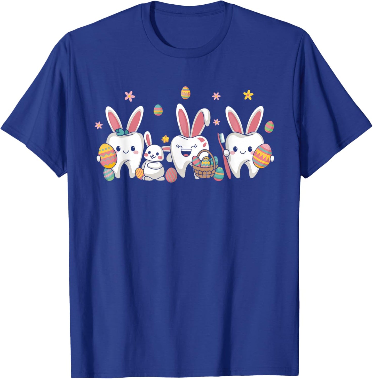 Dental Squad Easter Spring Bunny Tooth Dental Crew T-Shirt - T-Shirt | Royal