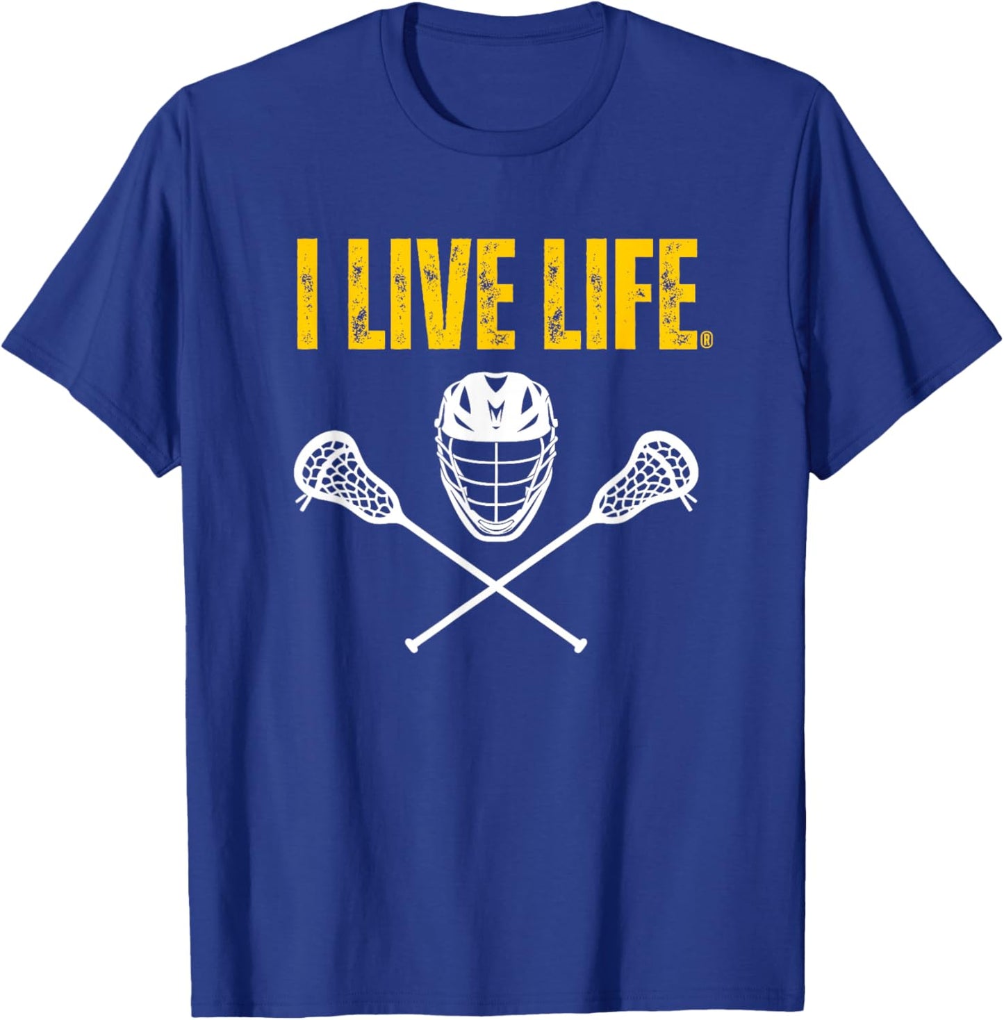 I Live Life Lacrosse Athletic Sports Design T-Shirt - T-Shirt | Royal