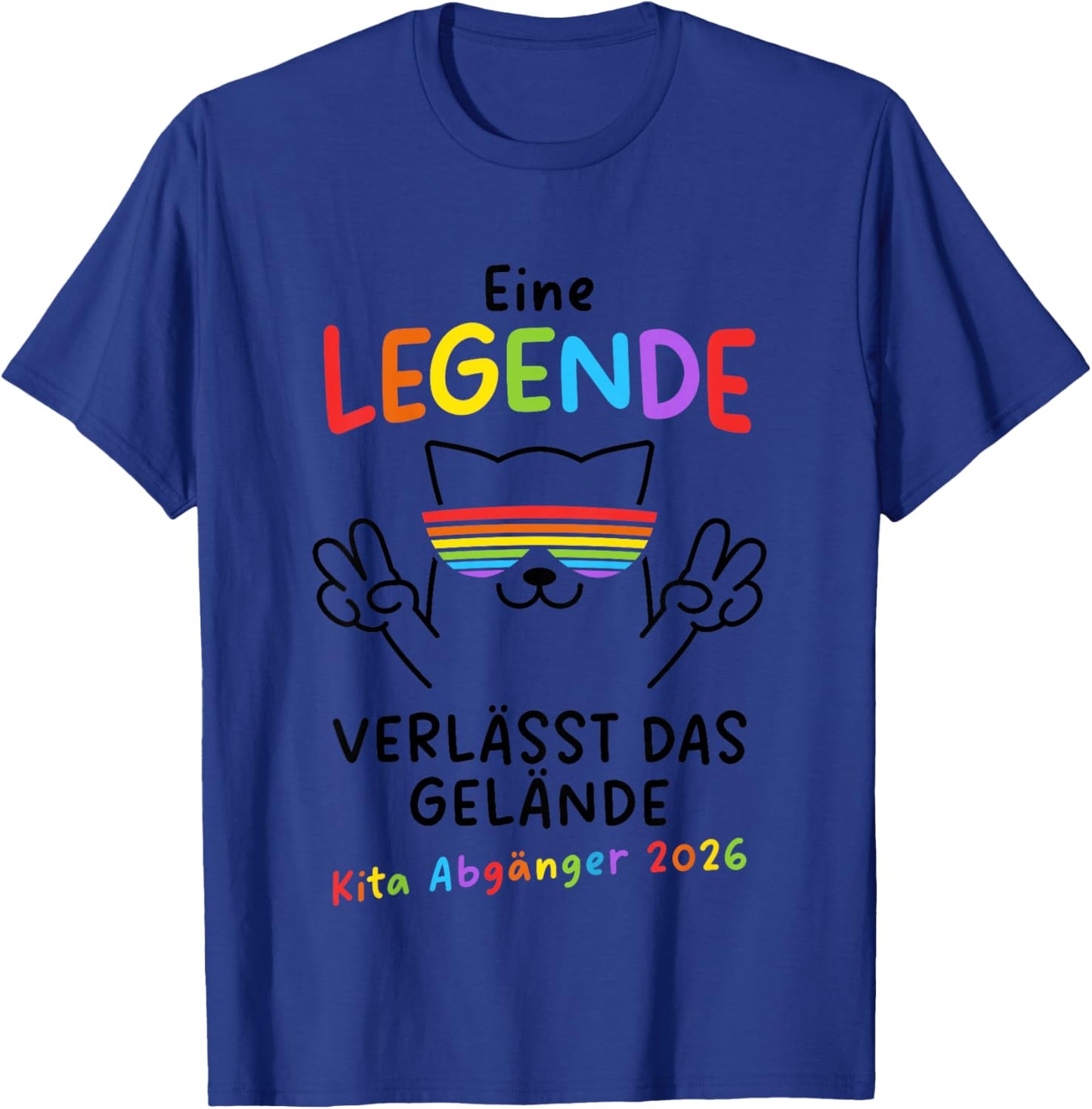 Kinder Kita Abgänger 2026 Kindergarten Abschluss Einschulung Katze T-Shirt - T-Shirt | Royal