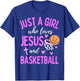 Just A Girl Who Loves Jesus and Basketball Christian Cute T-Shirt - T-Shirt | Royal