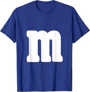 Big White Letter m Halloween Christmas Thanksgiving T-Shirt - T-Shirt | Royal