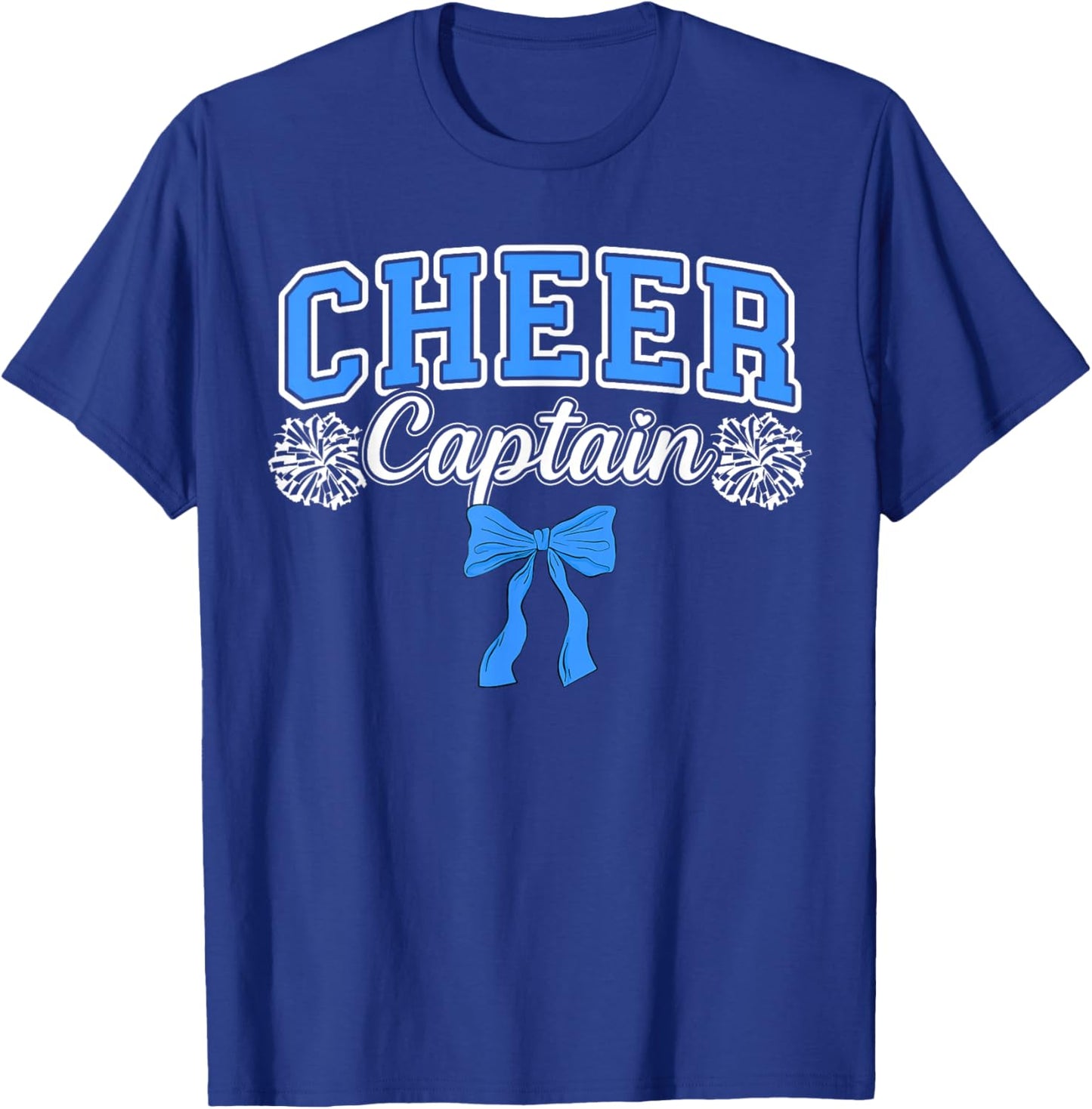 Cheer Captain Bow Cheerleading Captain Cheerleader Captain T-Shirt - T-Shirt | Royal