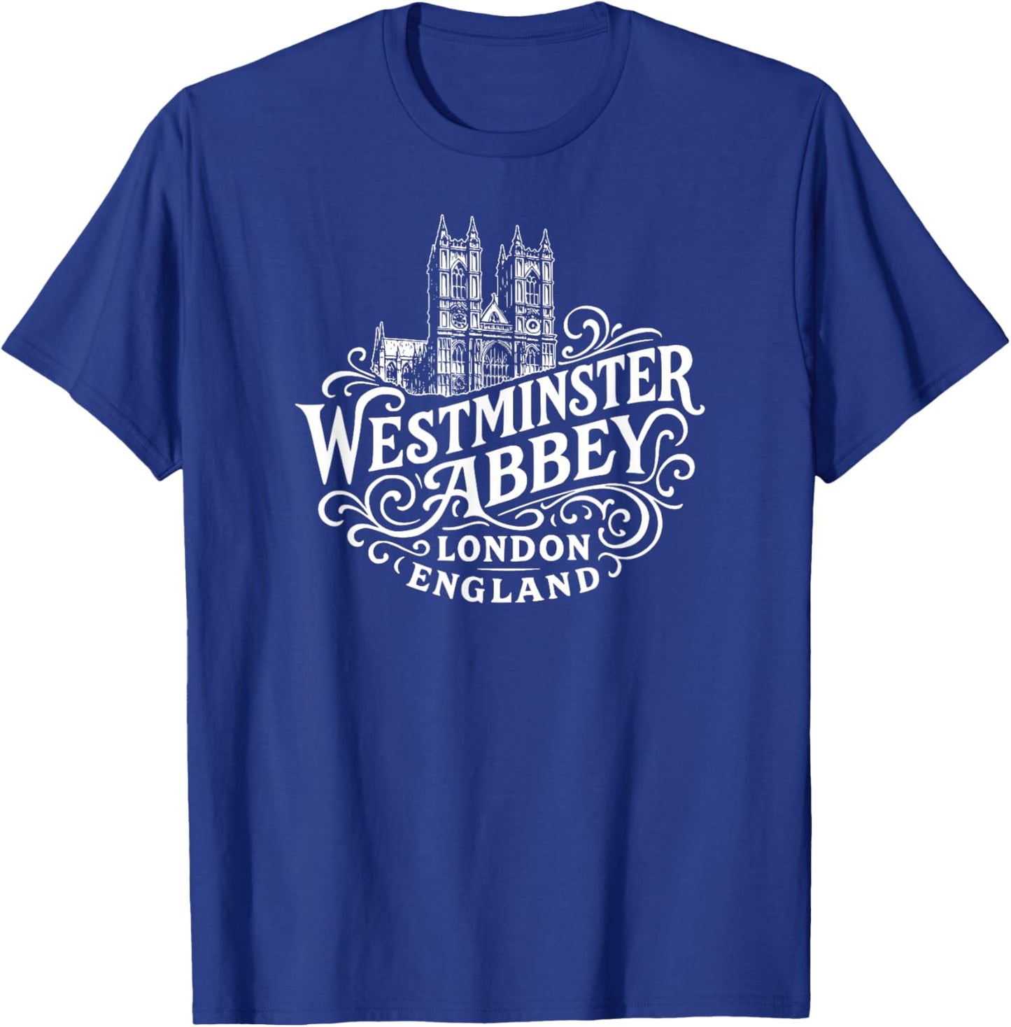 Westminster Abbey London England White Print T-Shirt - T-Shirt | Royal