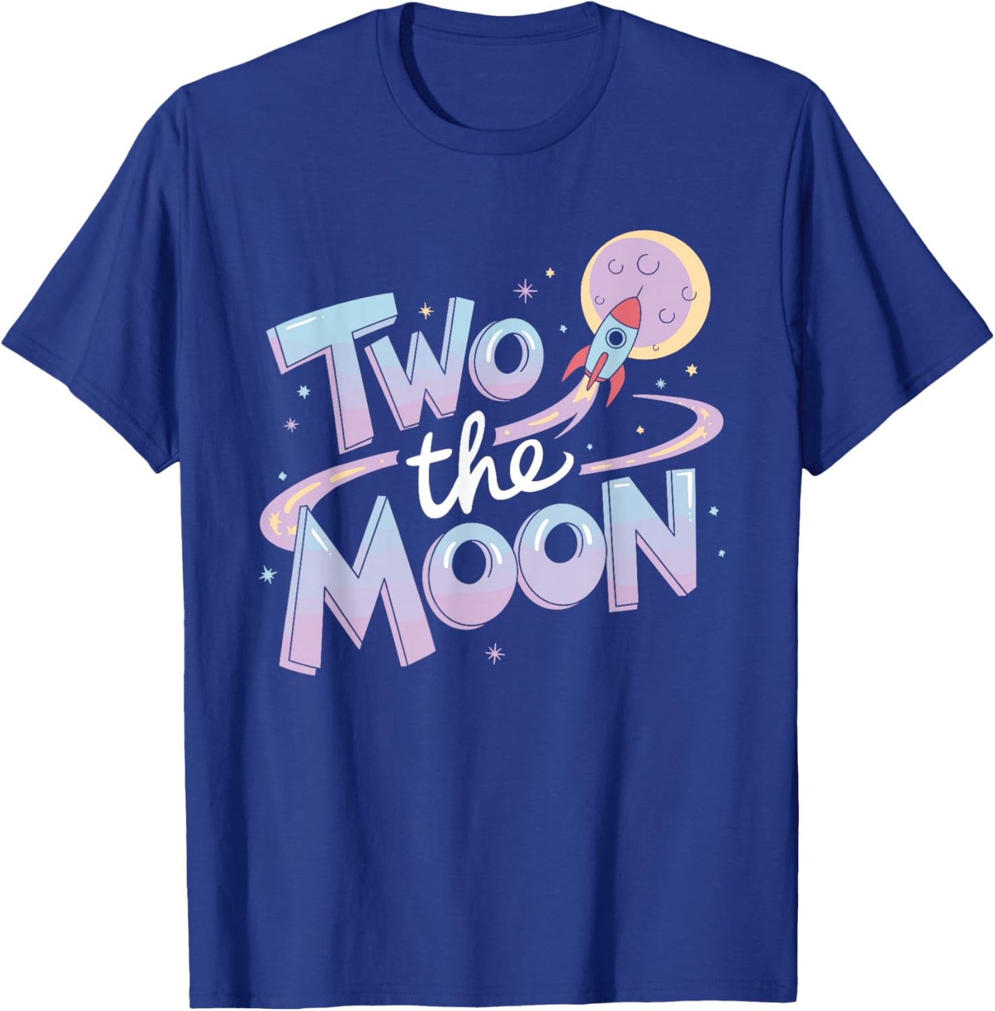 Two The Moon 2nd Birthday Girl Boy 2 Year Old Toddler T-Shirt - T-Shirt | Royal