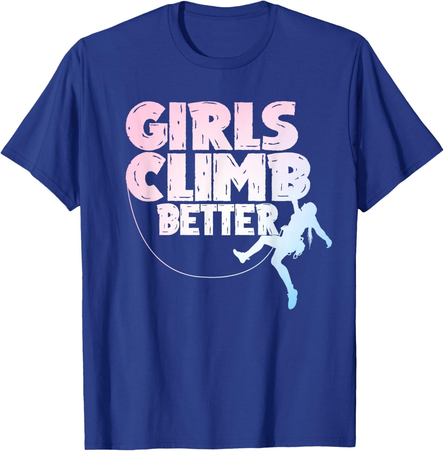 Cool Rock Climber Art Girls Indoor Rock Climbing T-Shirt - T-Shirt | Royal