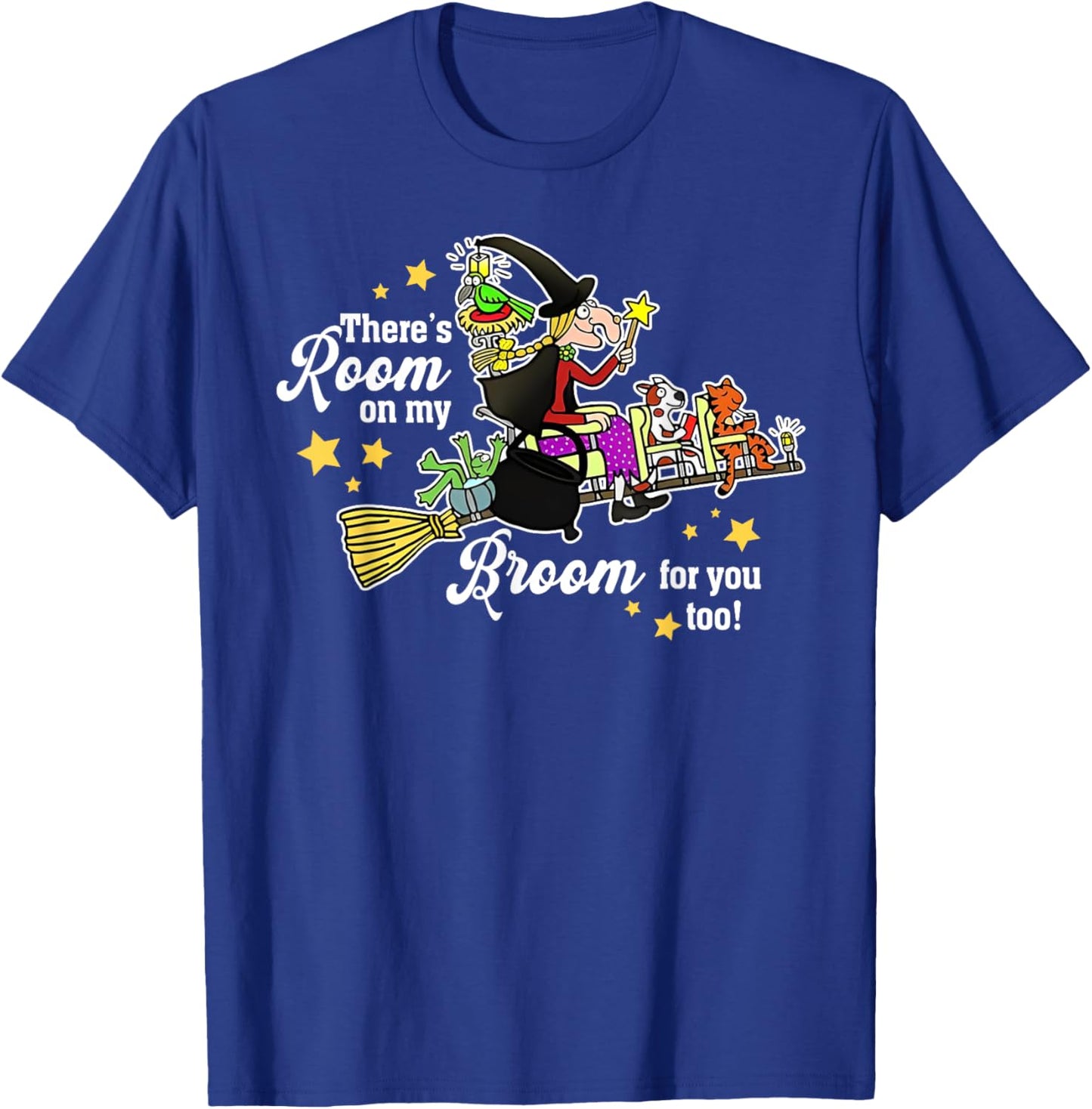 Funny There's Room On My Broom For You Too Teacher Halloween T-Shirt - T-Shirt | Royal