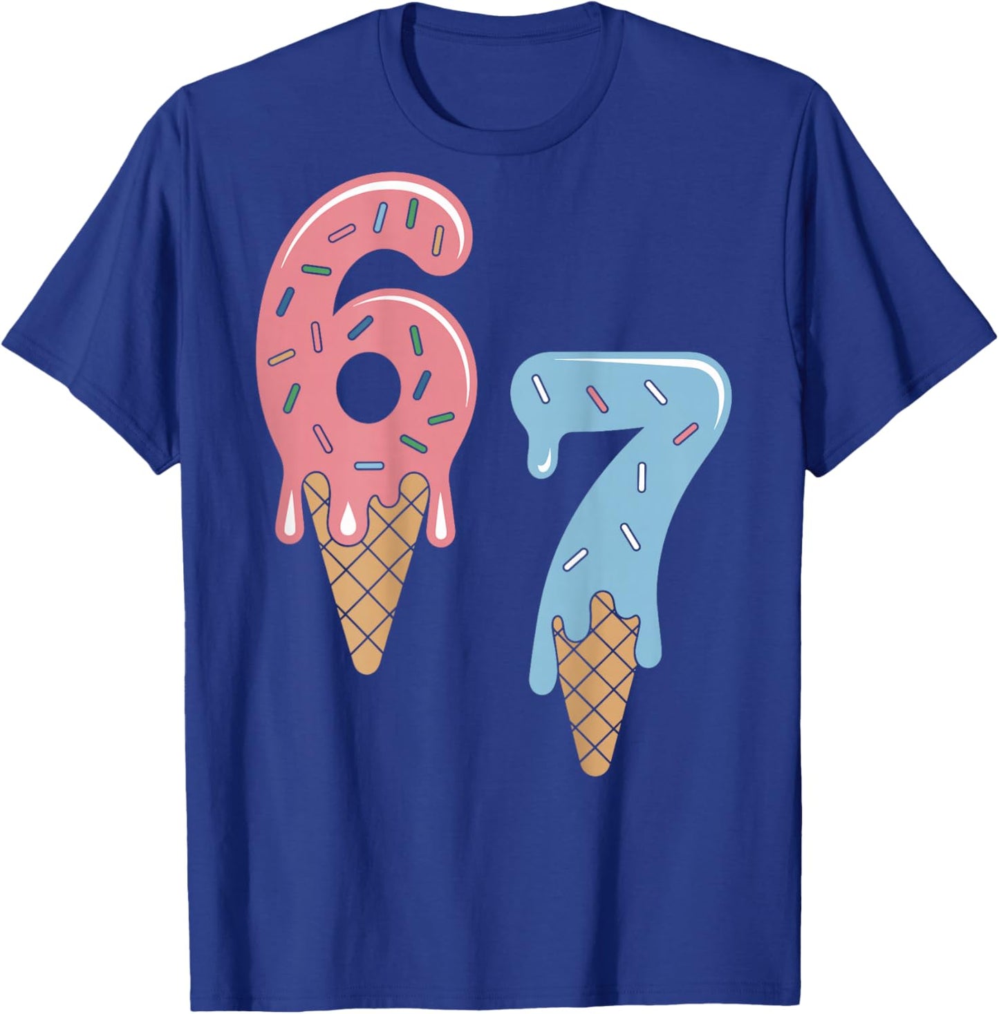Funny Six Seven Meme 6 7 Shirt Retro T-Shirt - T-Shirt | Royal
