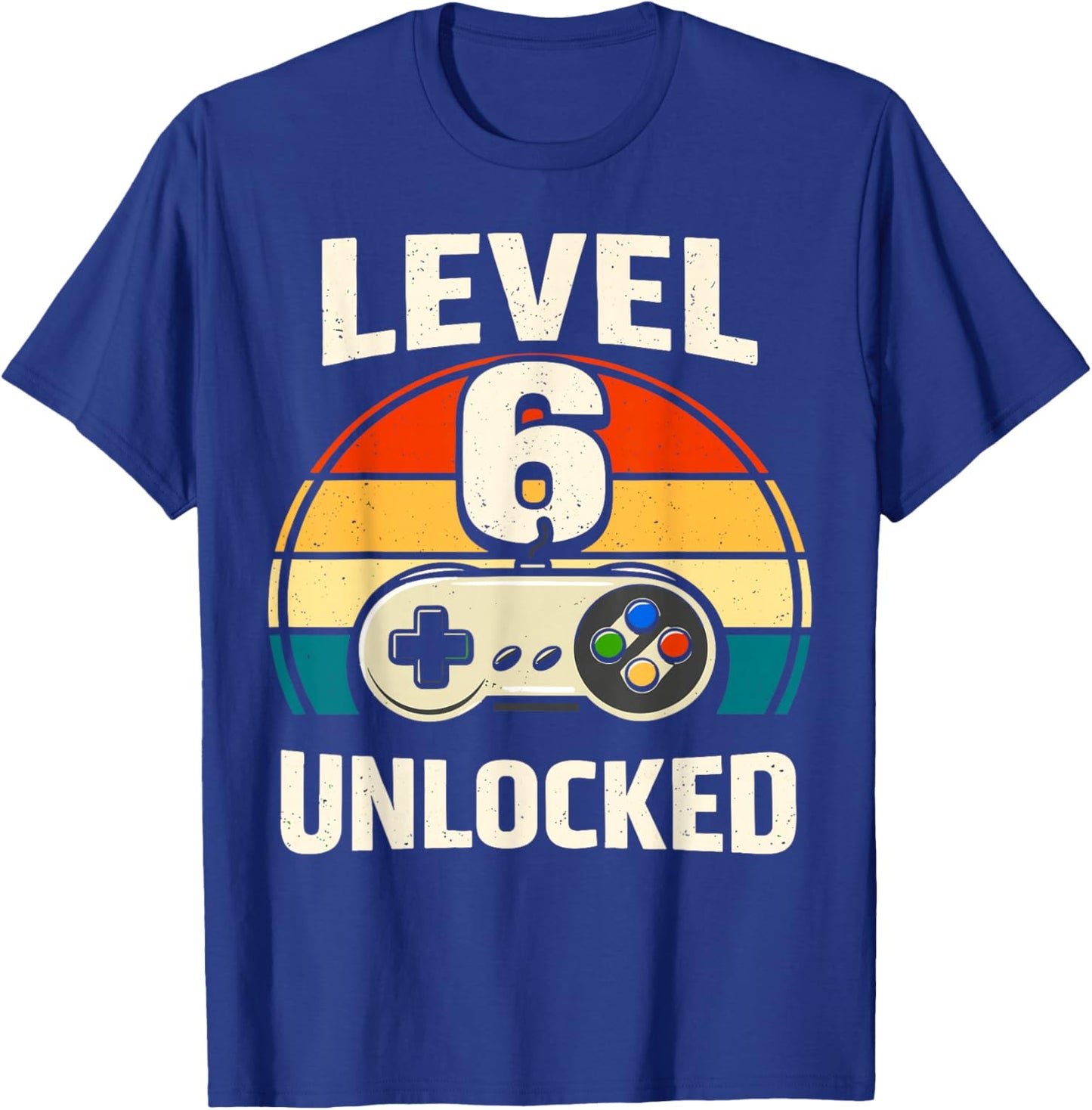 6th Birthday Level 6 Unlocked Gamer Gaming Six Birthday T-Shirt - T-Shirt | Royal