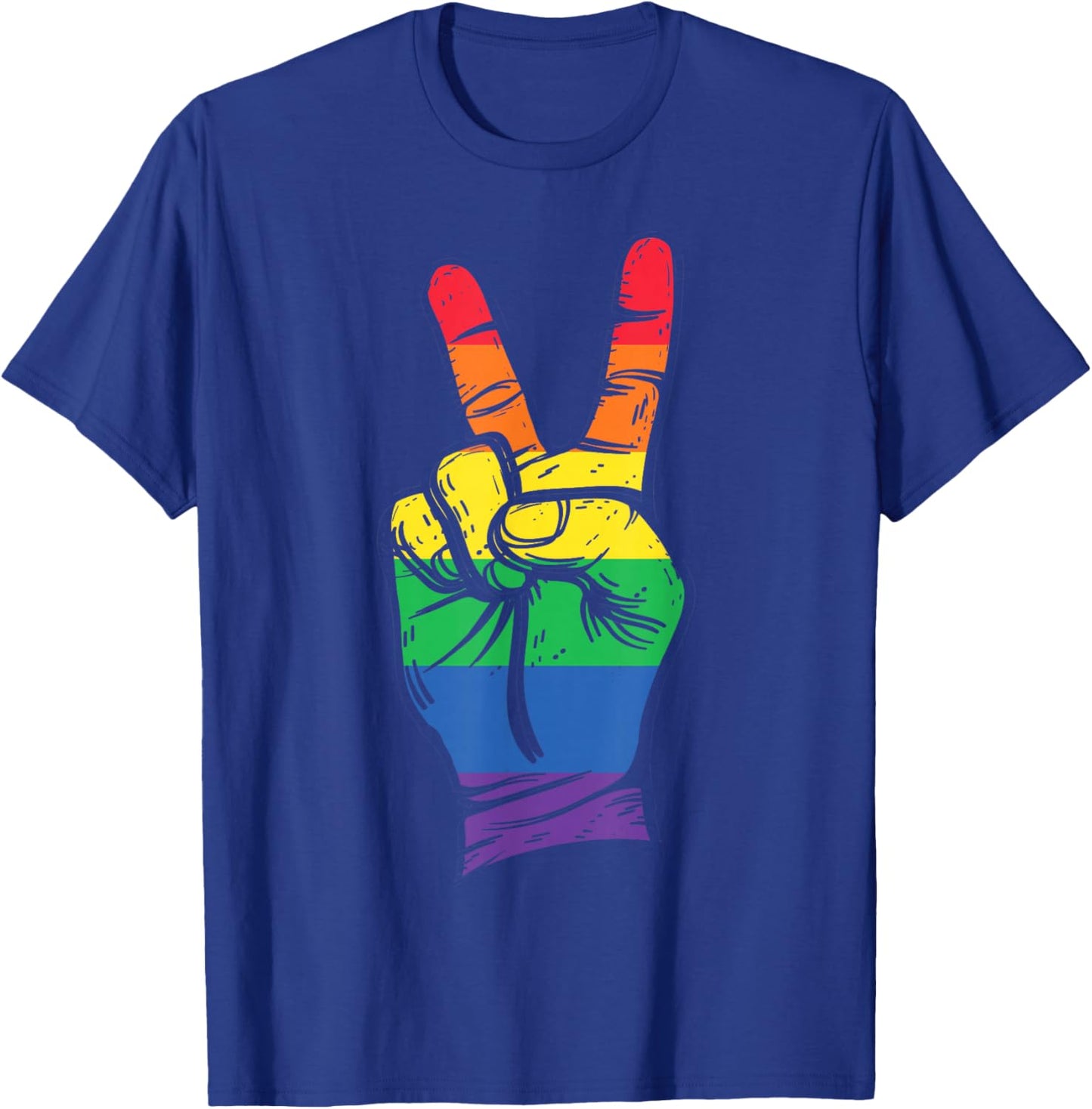 LGBT Pride Flag Peace Sign T-Shirt - T-Shirt | Royal