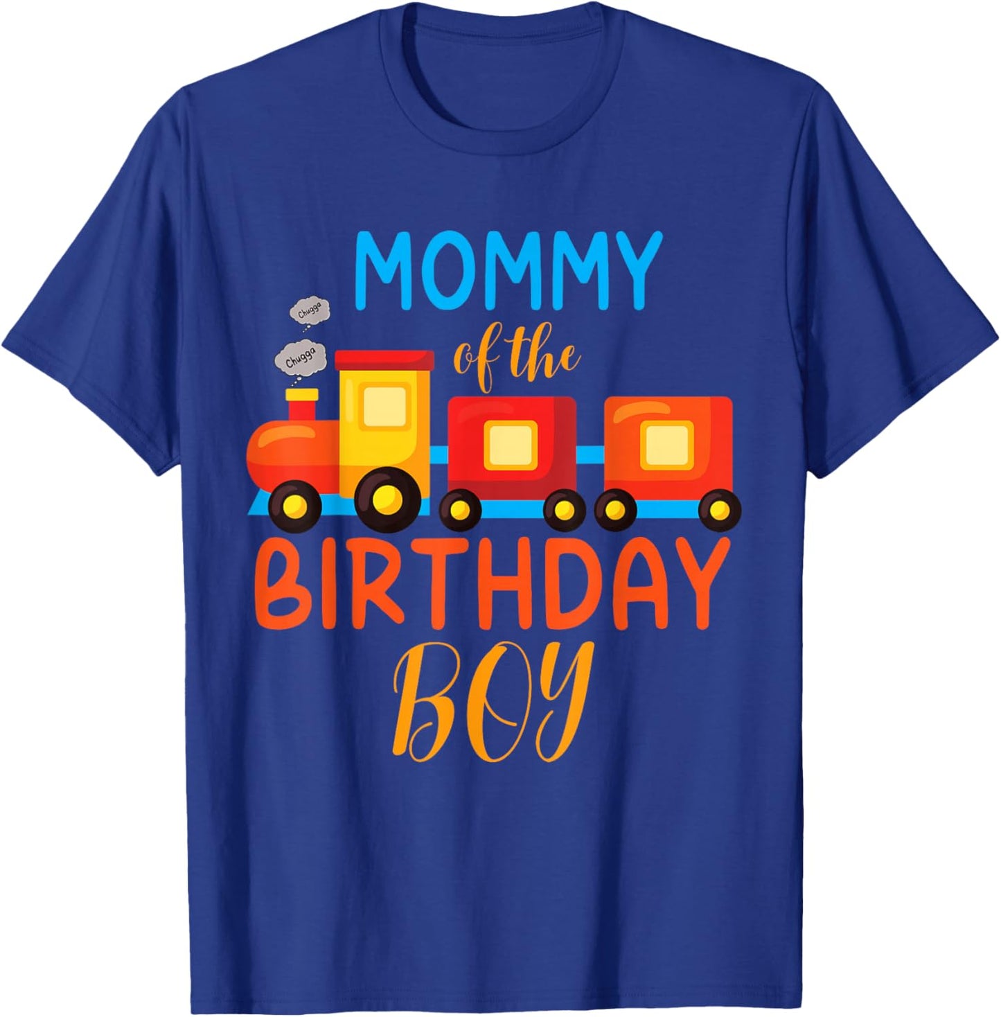 Mommy Birthday Boy Train I'm 2 Two Year Chugga Engine Bday T-Shirt - T-Shirt | Royal
