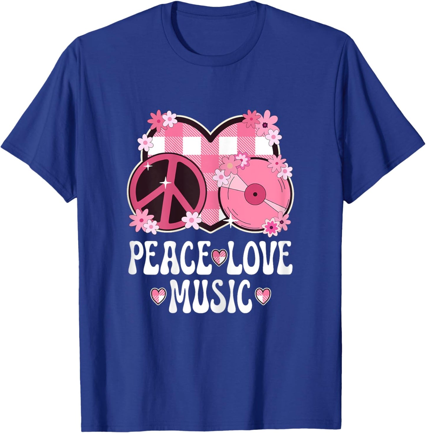Peace Love Music Lover Outfit Women Teen Girls Cute Musician T-Shirt - T-Shirt | Royal