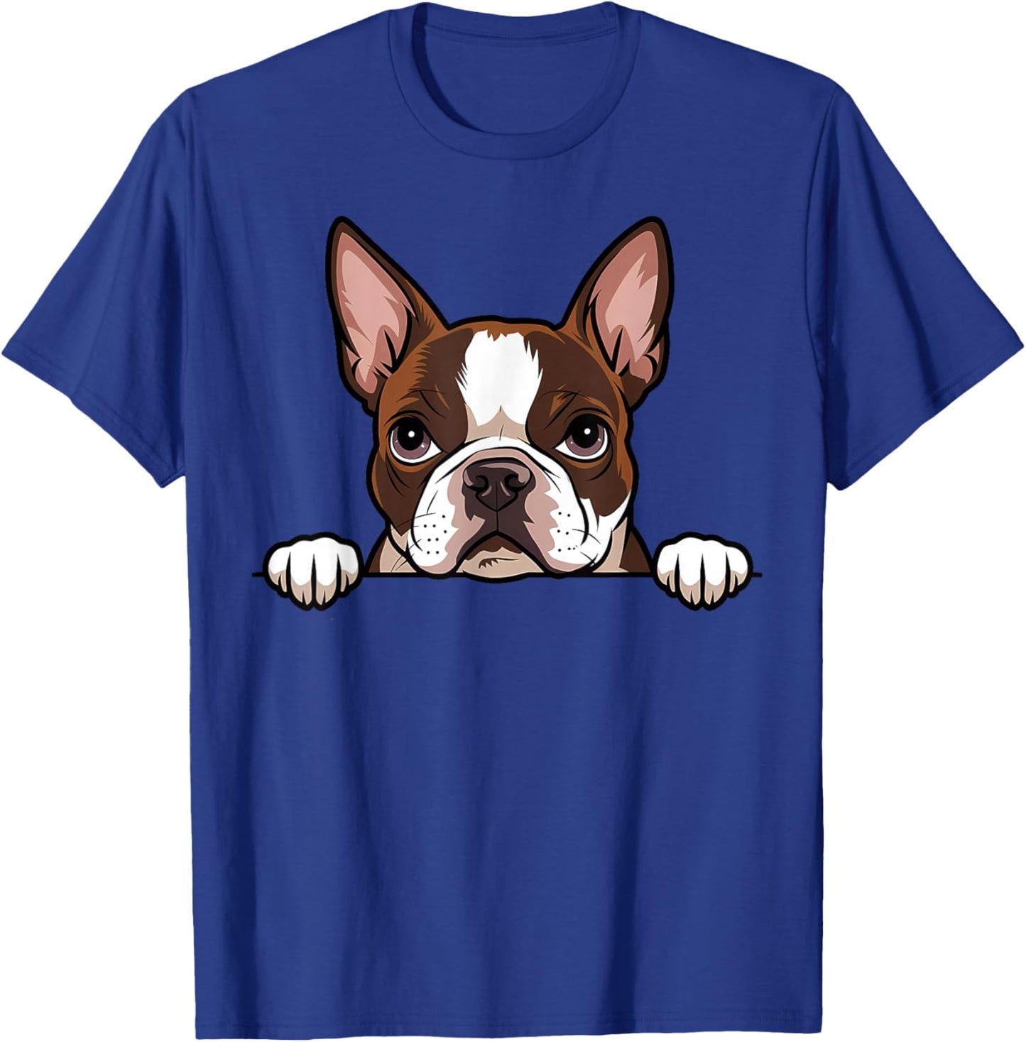 Cute Boston Terrier Peeking Puppy Funny Bostie Dog Lover T-Shirt - T-Shirt | Royal
