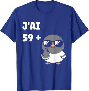 Blague J’AI 59 + 1 Drôle Anniversaire Pigeon Humour 60 Ans T-Shirt - T-Shirt | Royal