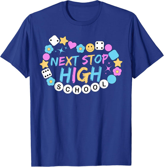 Next Stop High School Funny 8th Grade Graduation T-Shirt - T-Shirt | Royal