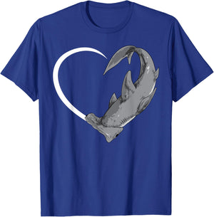 Hammerhead Shark Shirts Girls Kids Heart Cute T-Shirt - T-Shirt | Royal