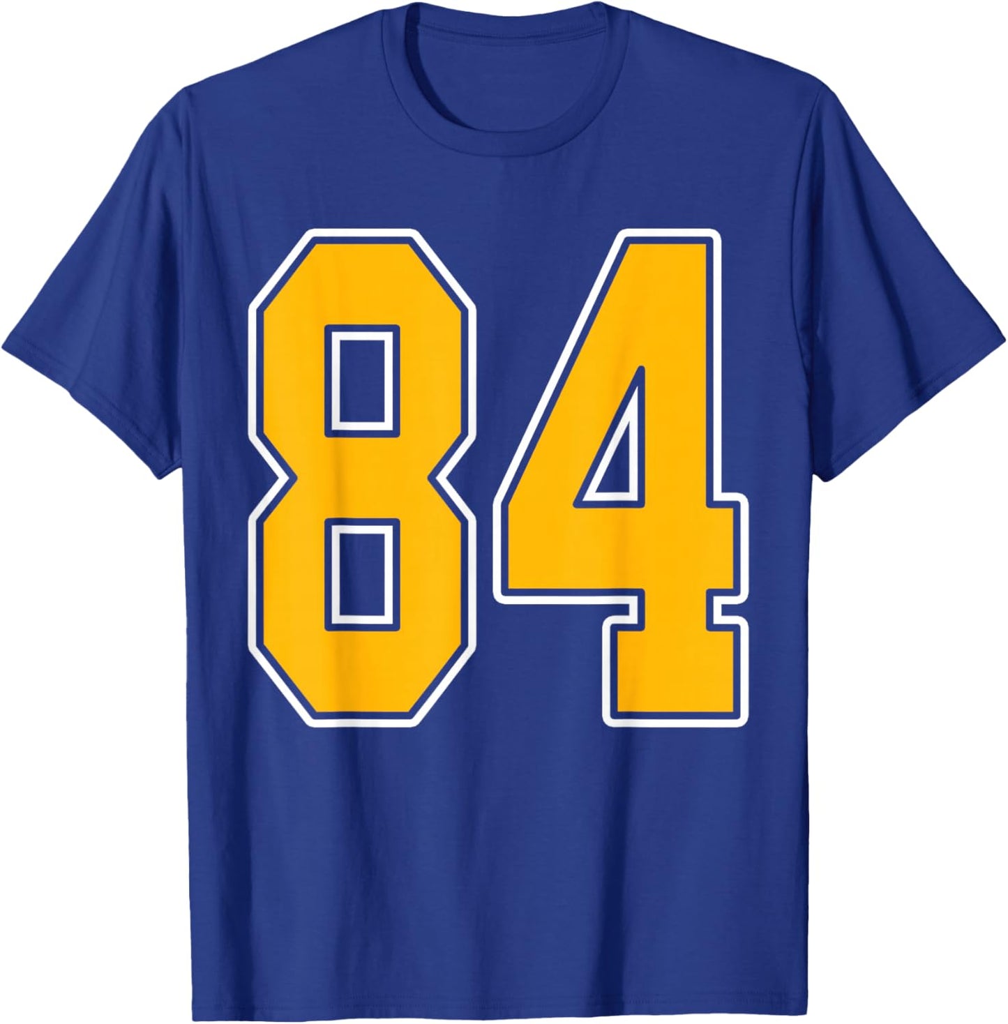 Gold and White Sports Number 84 Jersey Uniform Player T-Shirt - T-Shirt | Royal