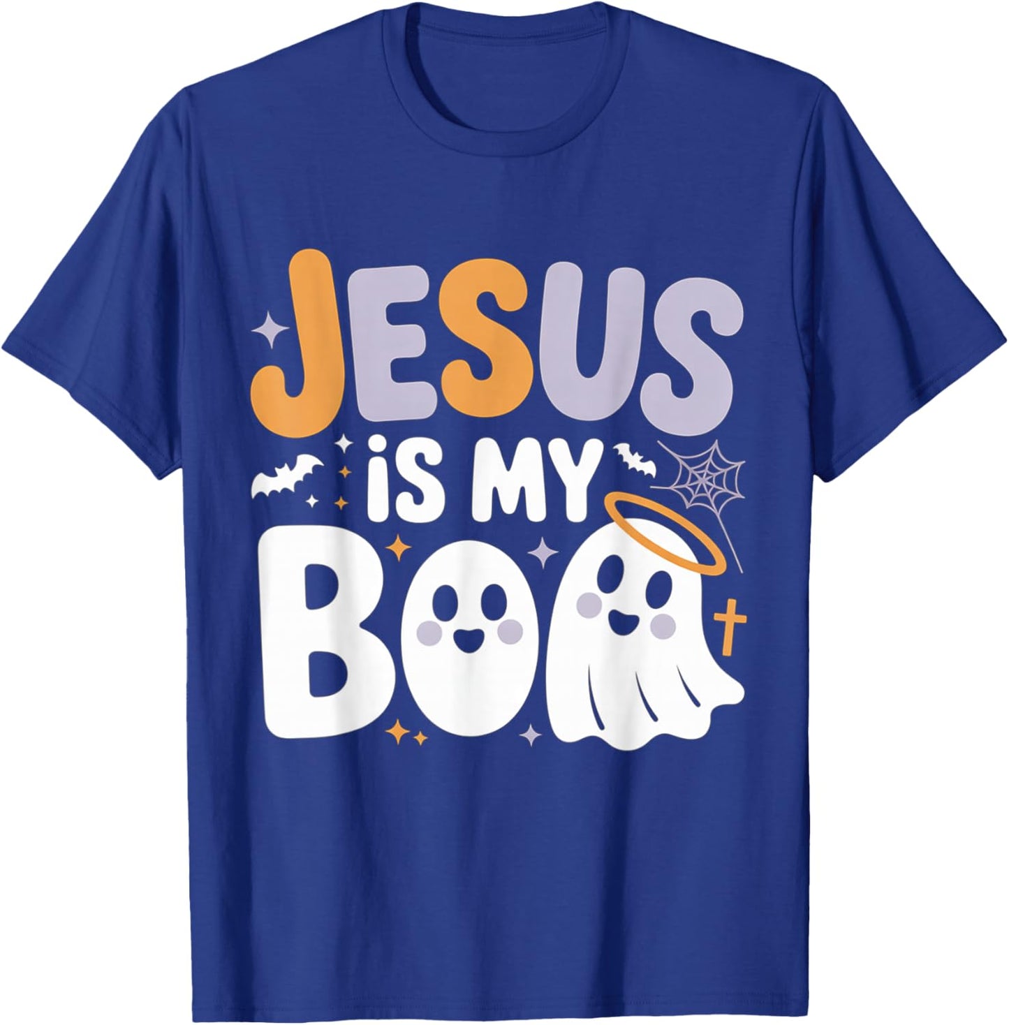 Jesus is My Boo Cute Christian Halloween Ghost Funny T-Shirt - T-Shirt | Royal