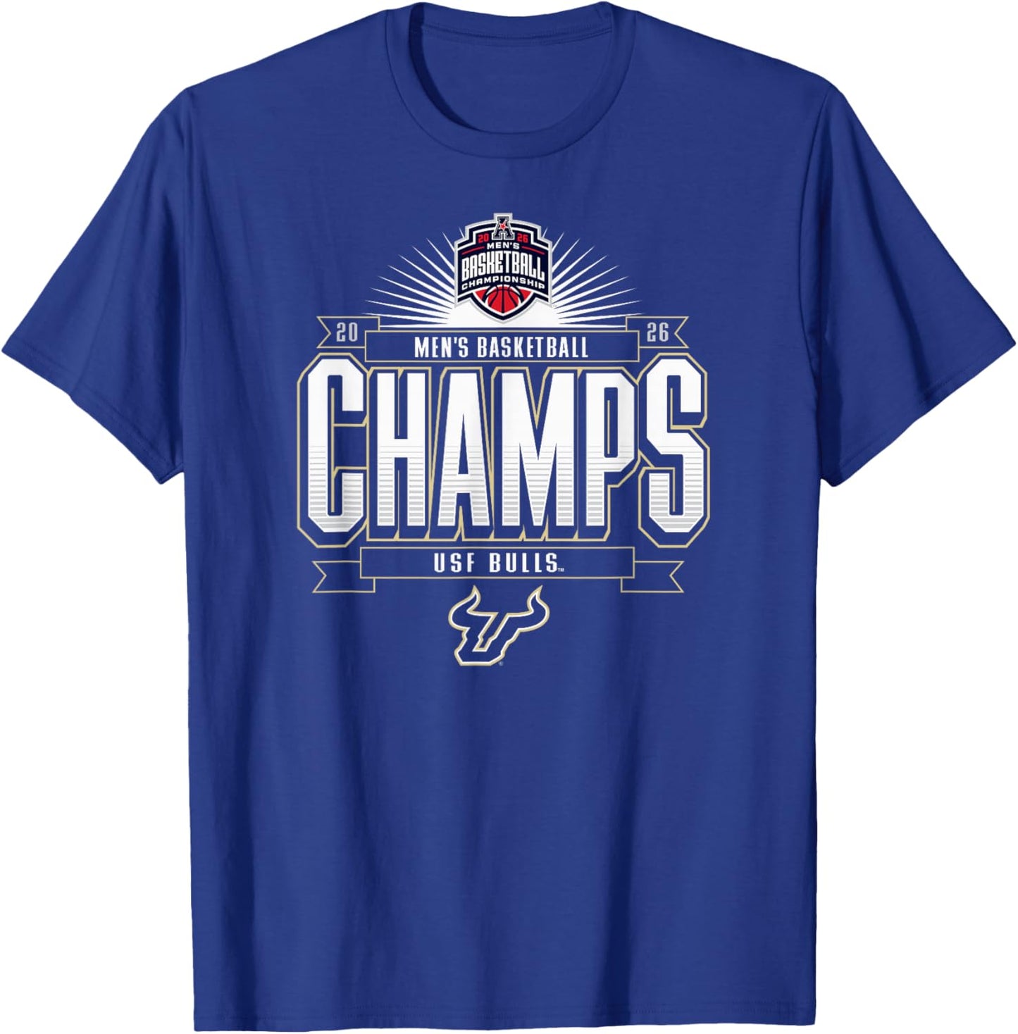 South Florida Bulls Men's Basketball AAC Champs 2026 T-Shirt - T-Shirt | Royal