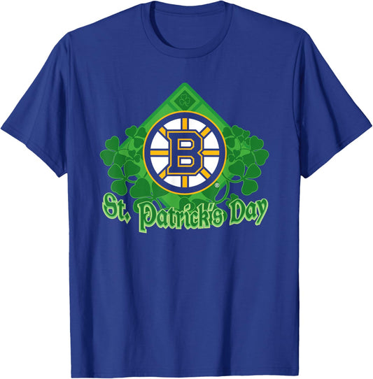 Boston Bruins St. Patrick's Day Black Officially Licensed T-Shirt - T-Shirt | Royal