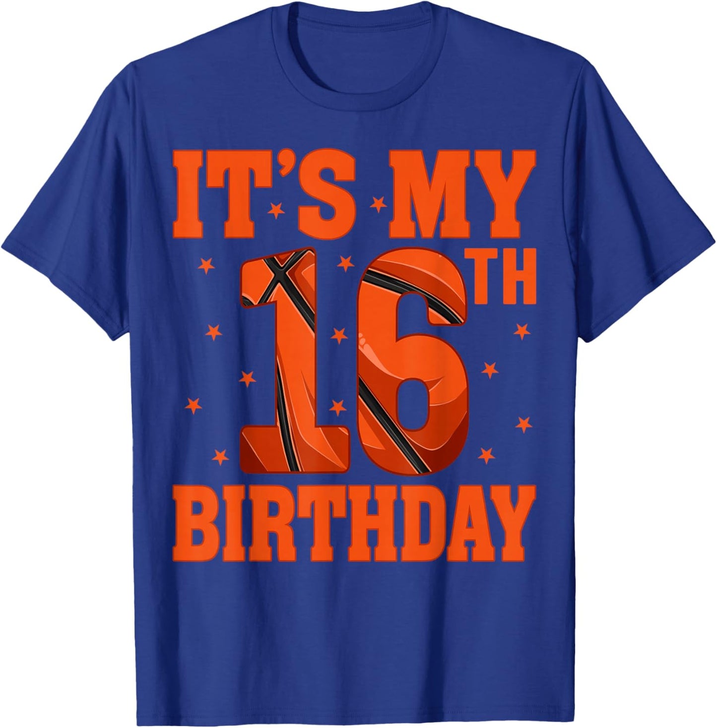 16 Years Old Basketball Lover It's My 16th Birthday T-Shirt - T-Shirt | Royal
