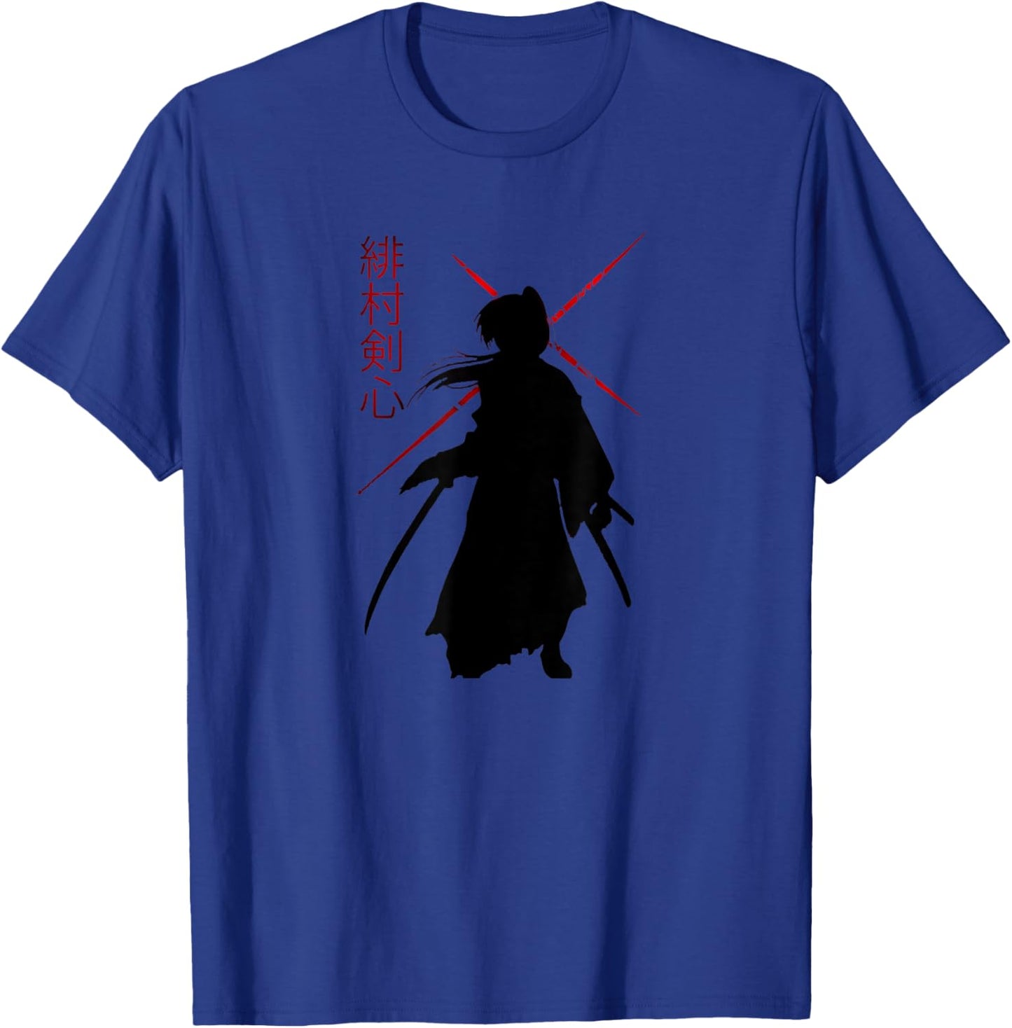 Teetastic -Adults Black Samurai X T-Shirt - T-Shirt | Royal