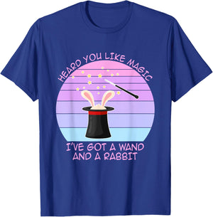 Heard You Like Magic I've Got A Wand And A Rabbit Vintage T-Shirt - T-Shirt | Royal