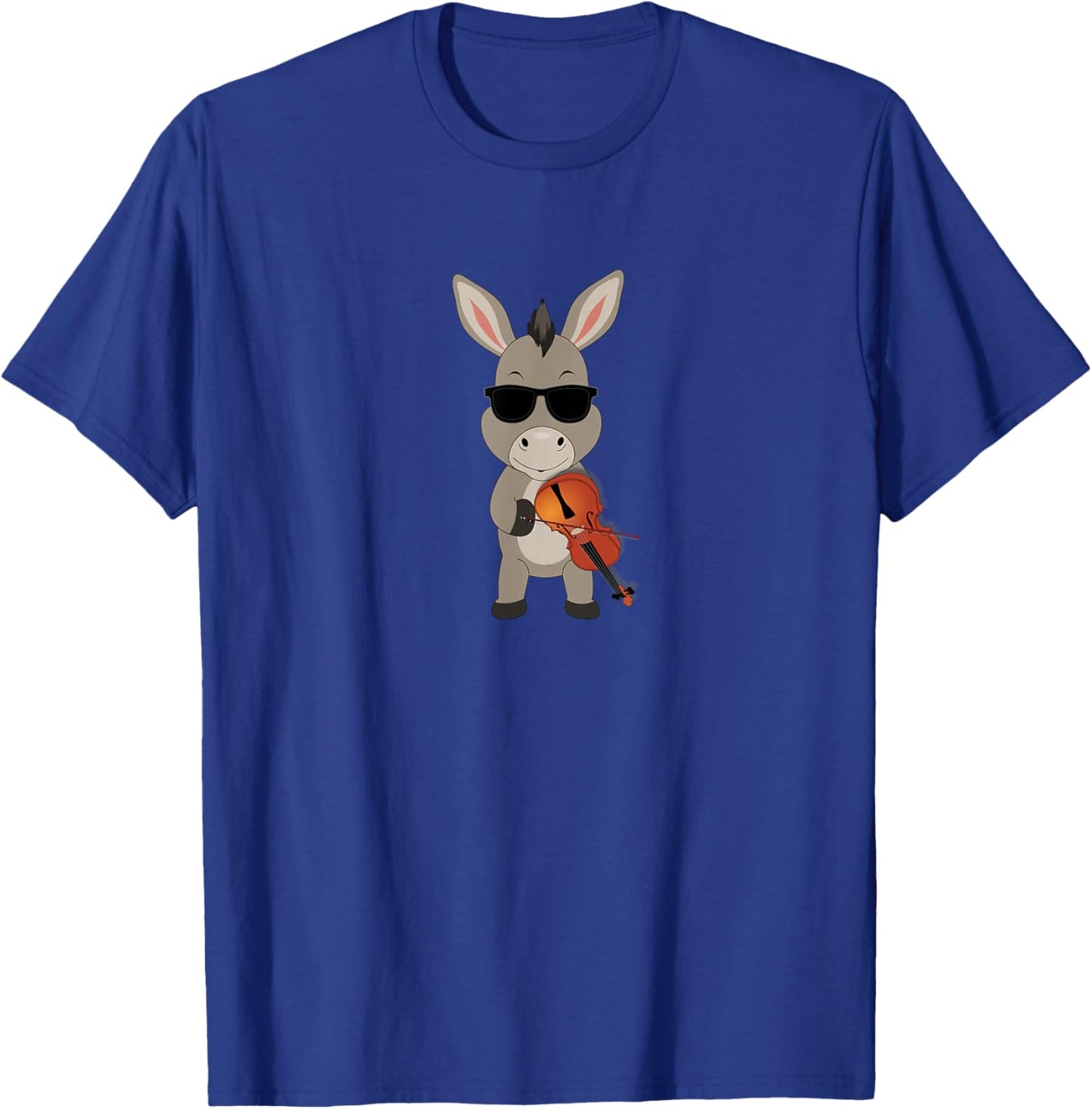 Funny Donkey Wearing Sunglasses Playing Violin T-Shirt - T-Shirt | Royal