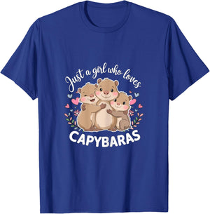 Funny Just A Girl Who Loves Capybaras Cool Capybara T-Shirt - T-Shirt | Royal