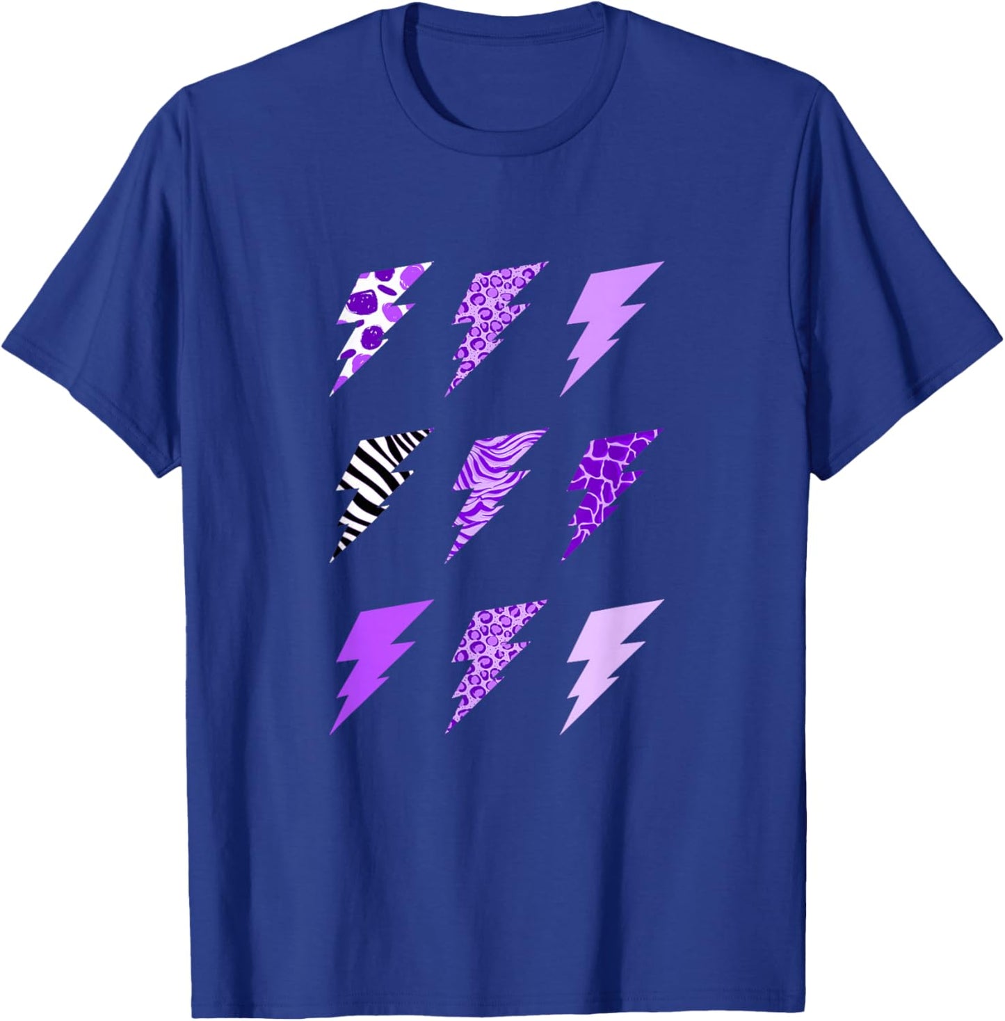 Purple Color Lightening Strike-x9 Purple Graphic T-Shirt - T-Shirt | Royal