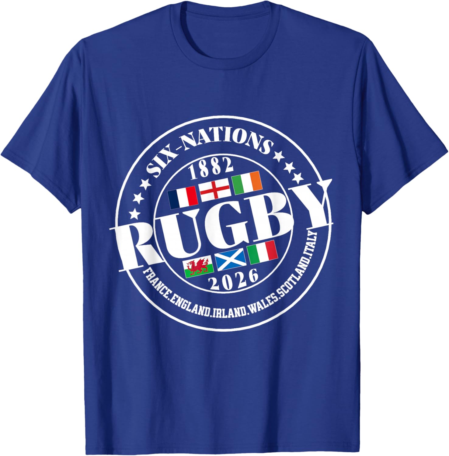 Six Nations Rugby 6 Nation's Rugbyman Supporter Fan T-Shirt - T-Shirt | Royal