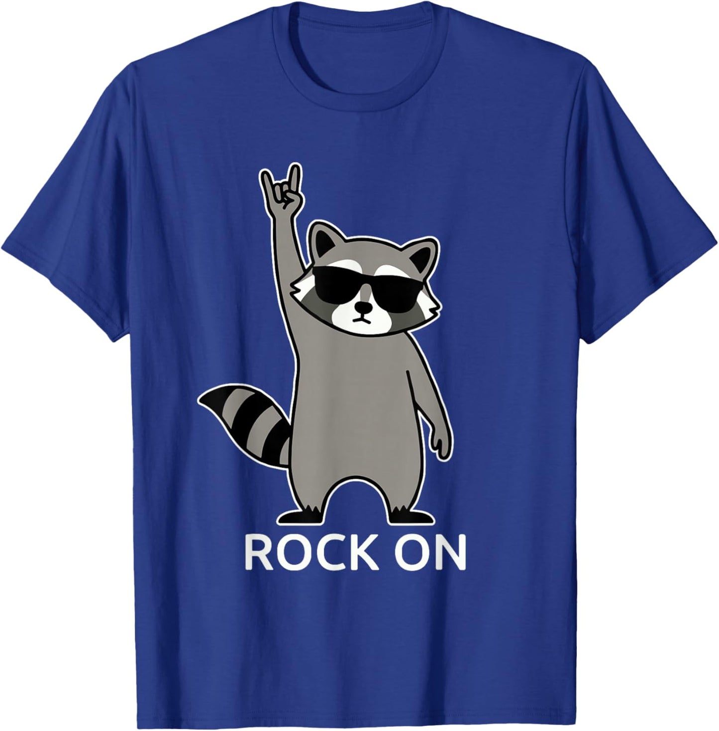 Raccoon Rock Music Band Concert Funny Raccoon T-Shirt - T-Shirt | Royal
