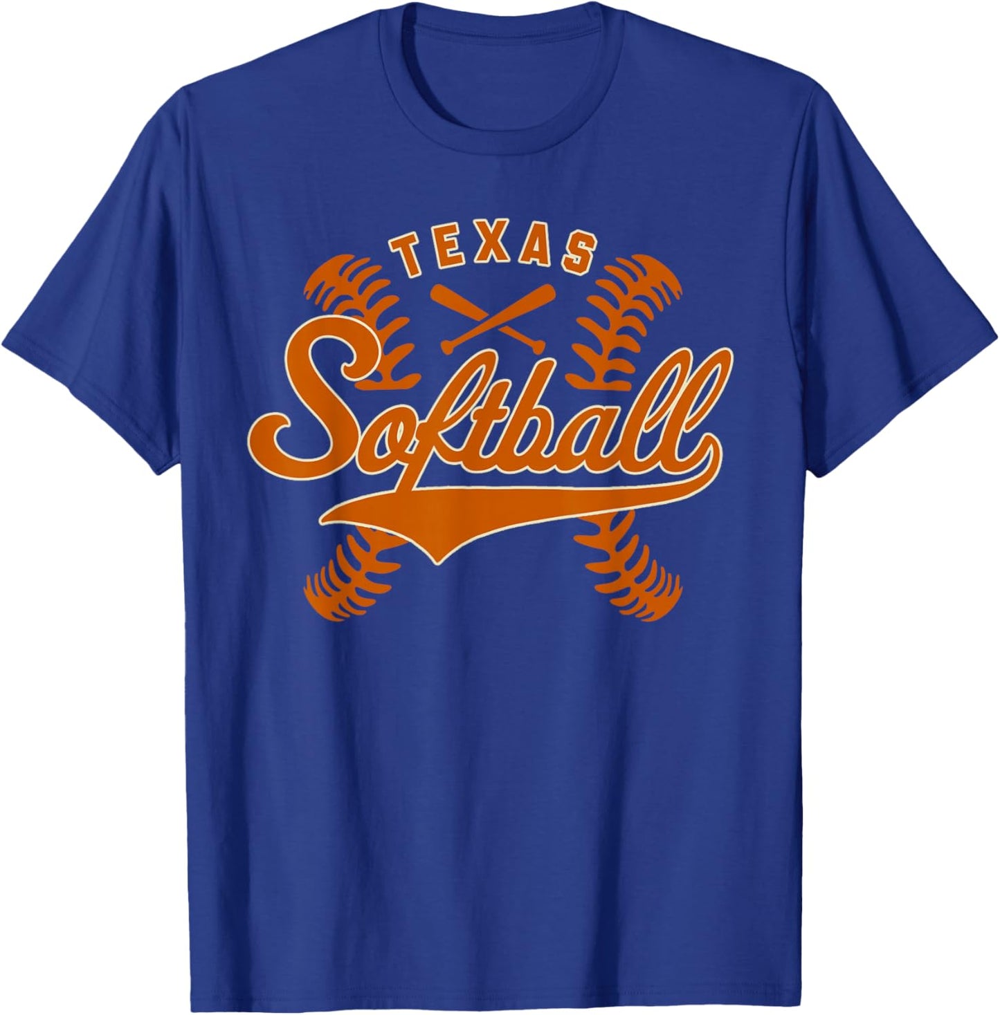 Texas Softball Vintage Kids Team Retro Softball Fan T-Shirt - T-Shirt | Royal