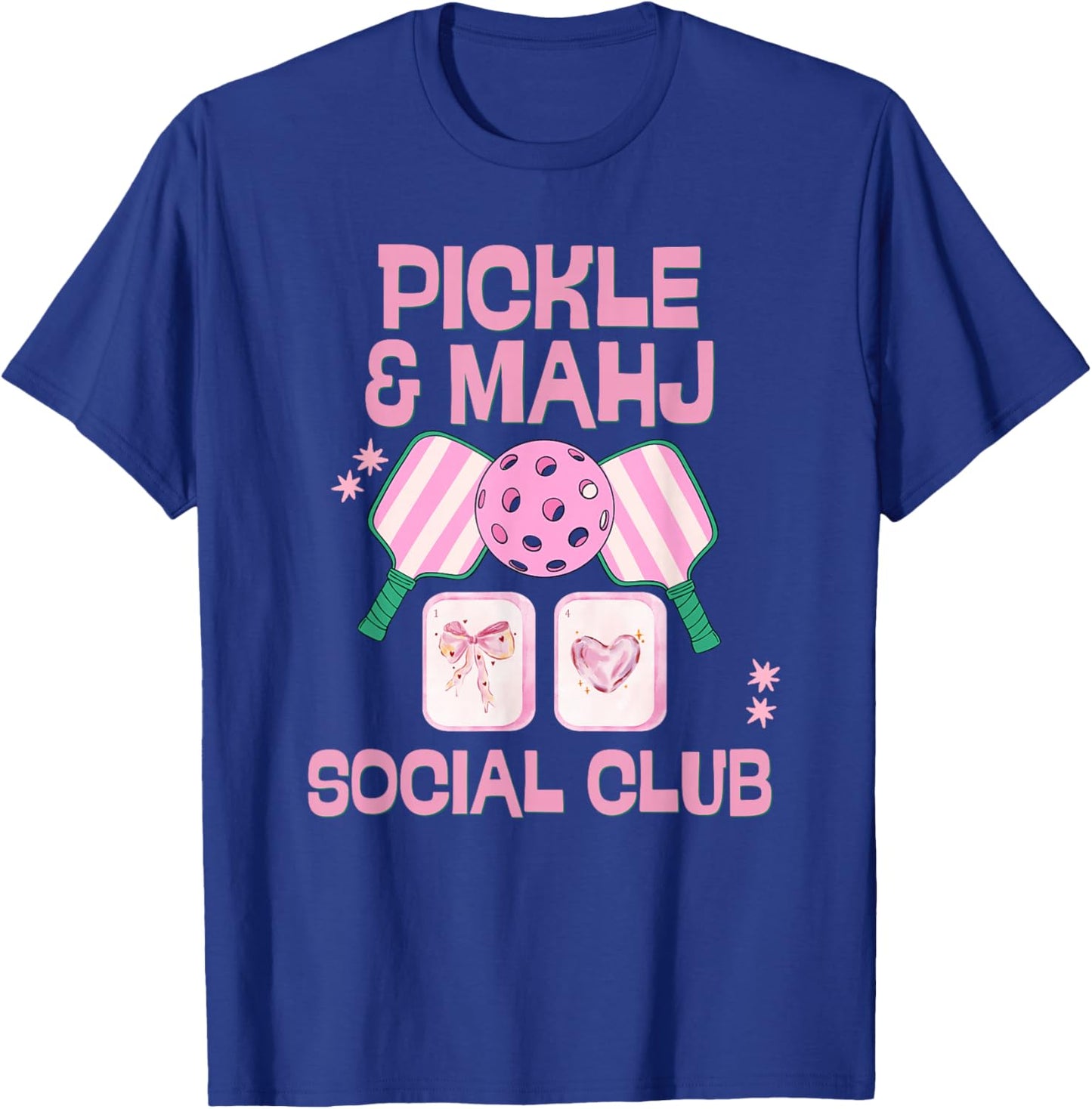 Pickle and Mahj Mahjong and Pickleball Social Club mah Jong T-Shirt - T-Shirt | Royal