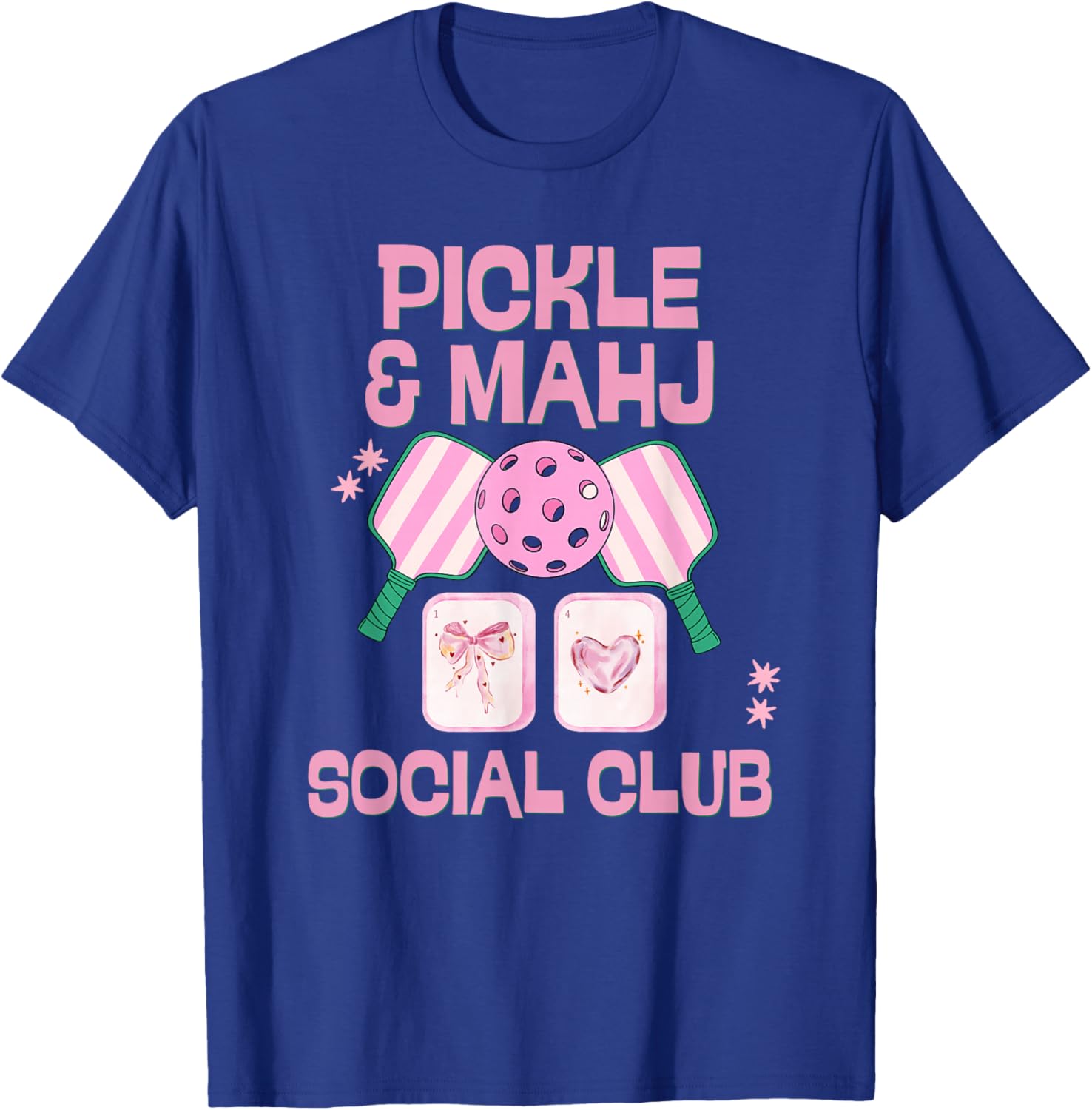 Pickle and Mahj Mahjong and Pickleball Social Club mah Jong T-Shirt - T-Shirt | Royal