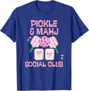 Pickle and Mahj Mahjong and Pickleball Social Club mah Jong T-Shirt - T-Shirt | Royal